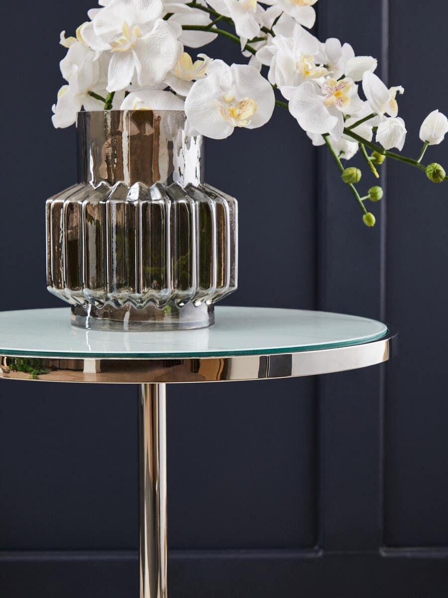 Oria Silver Frame End Table.