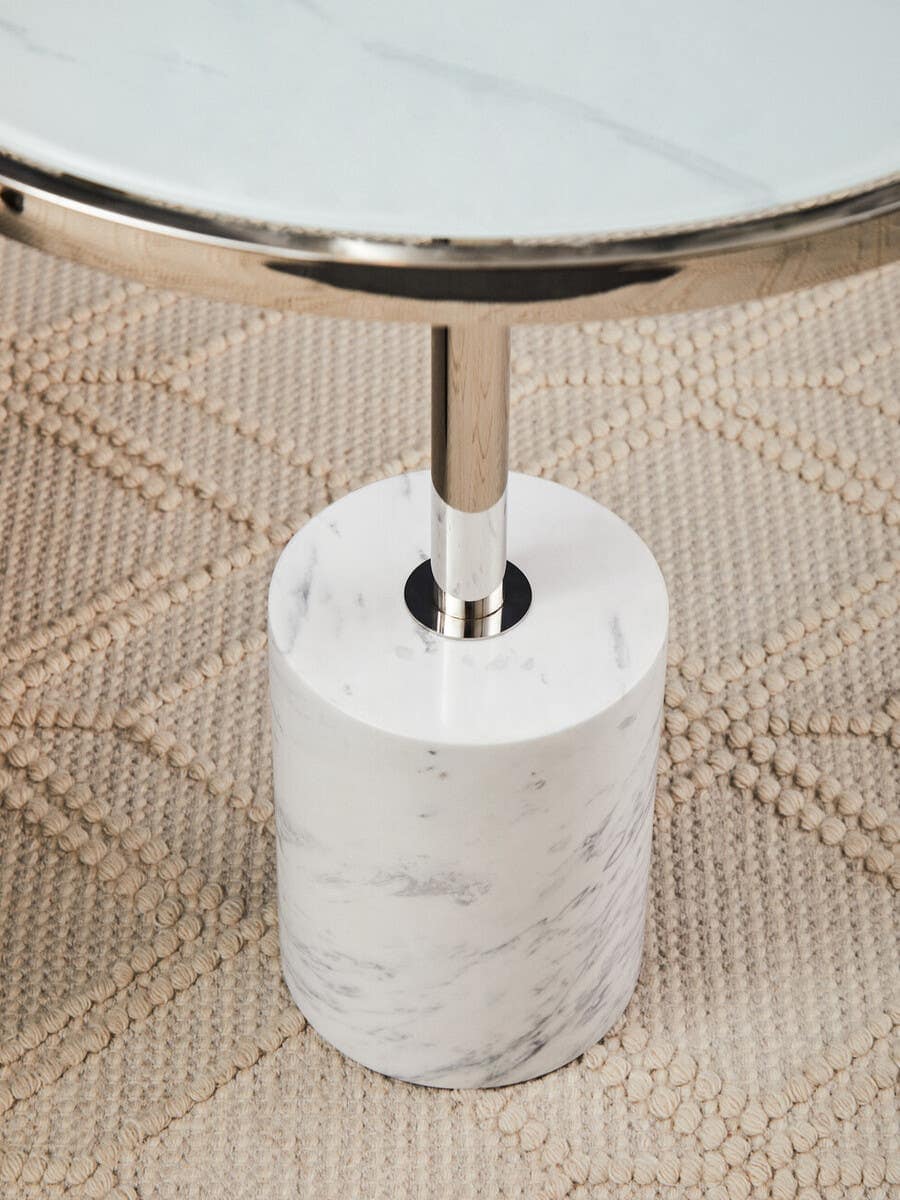 Oria Silver Frame End Table.