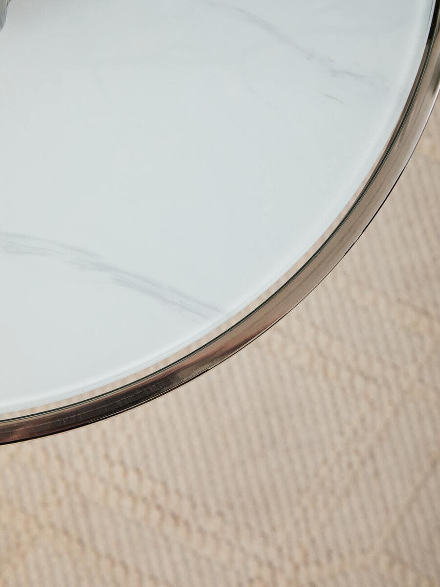 Oria Silver Frame End Table.