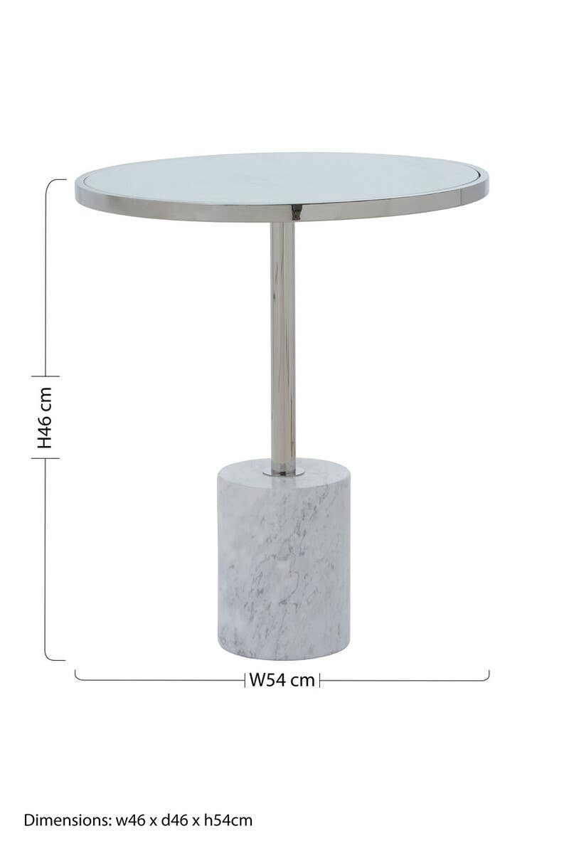 Oria Silver Frame End Table.