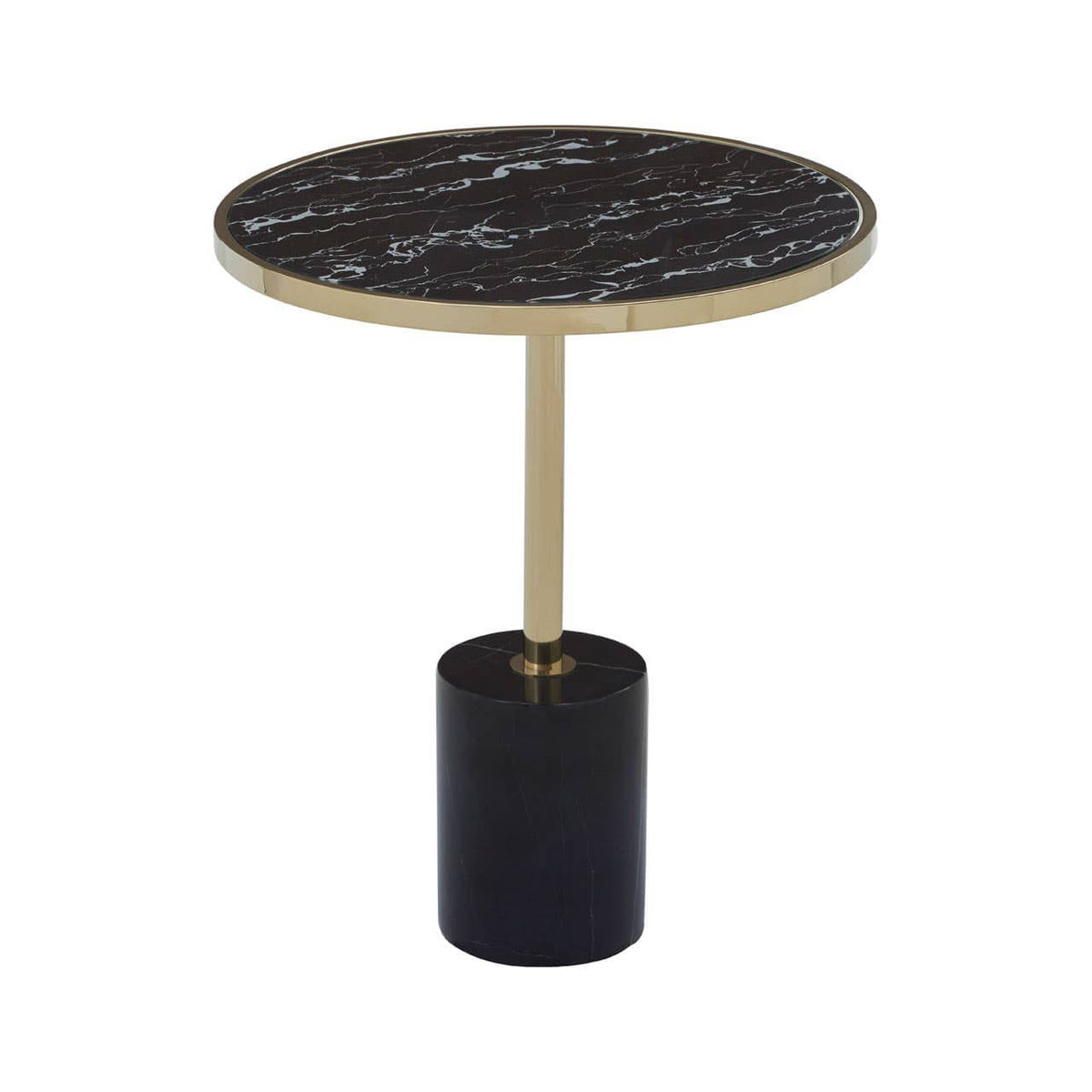 Oria Warm Metallic End Table.