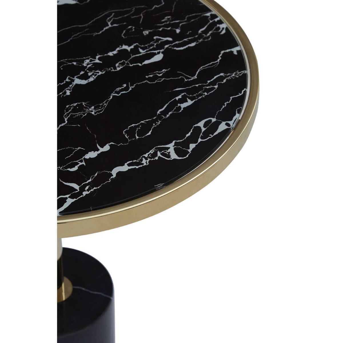 Oria Warm Metallic End Table.