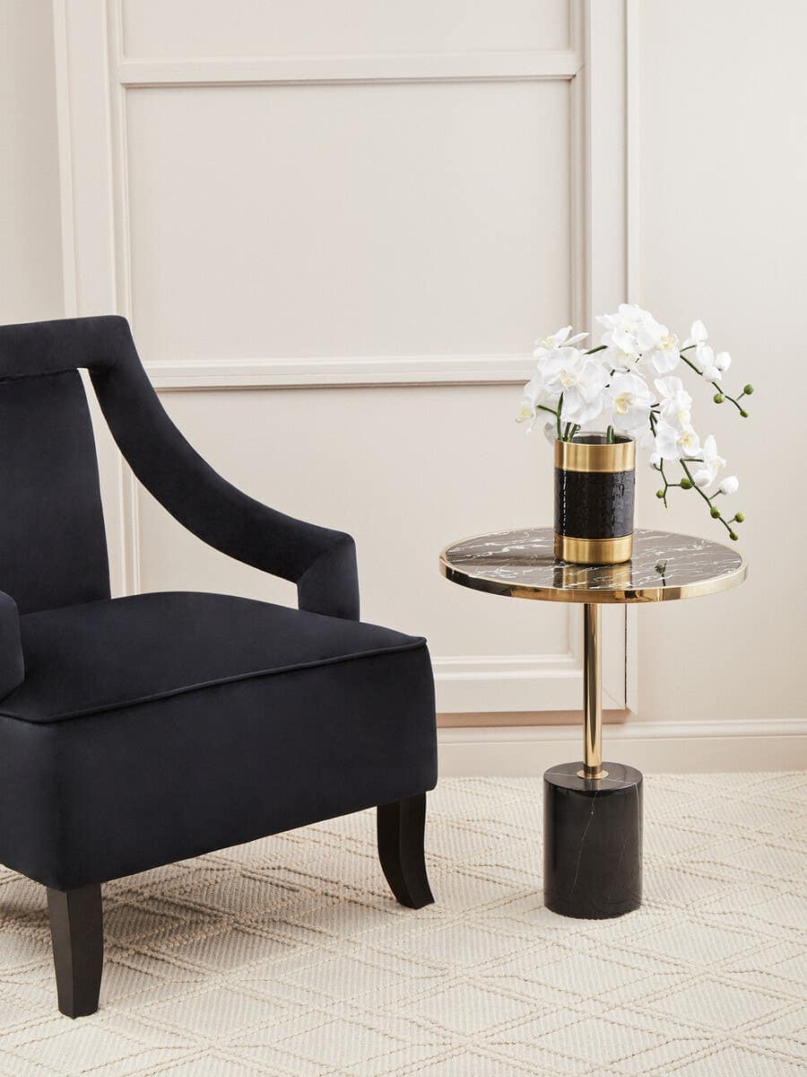 Oria Warm Metallic End Table.