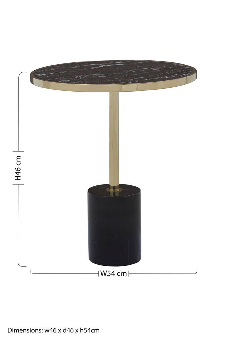 Oria Warm Metallic End Table.