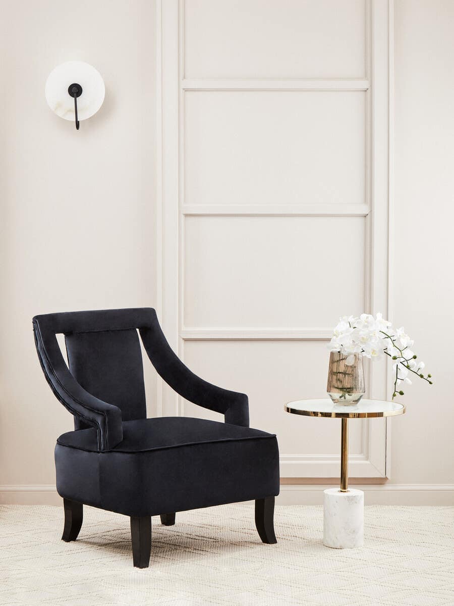 Oria White Marble End Table.