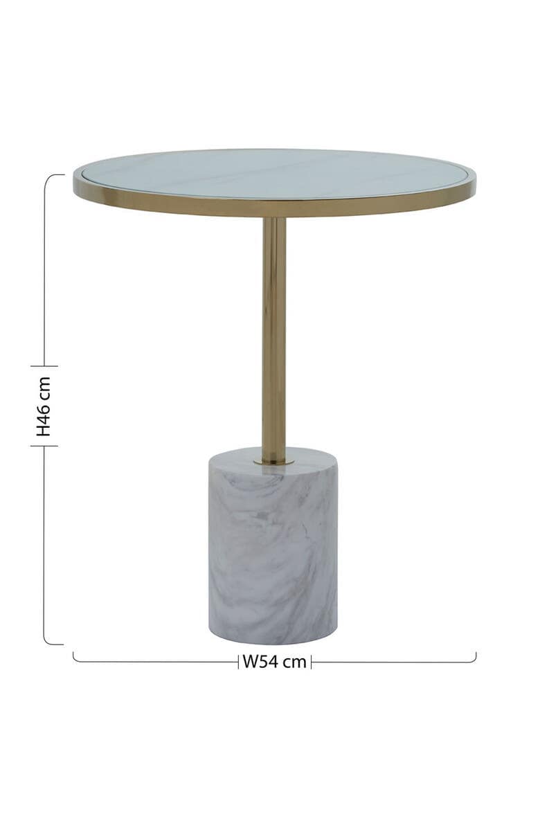 Noosa & Co. Living Oria White Marble End Table House of Isabella UK