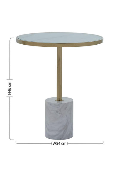 Noosa & Co. Living Oria White Marble End Table House of Isabella UK