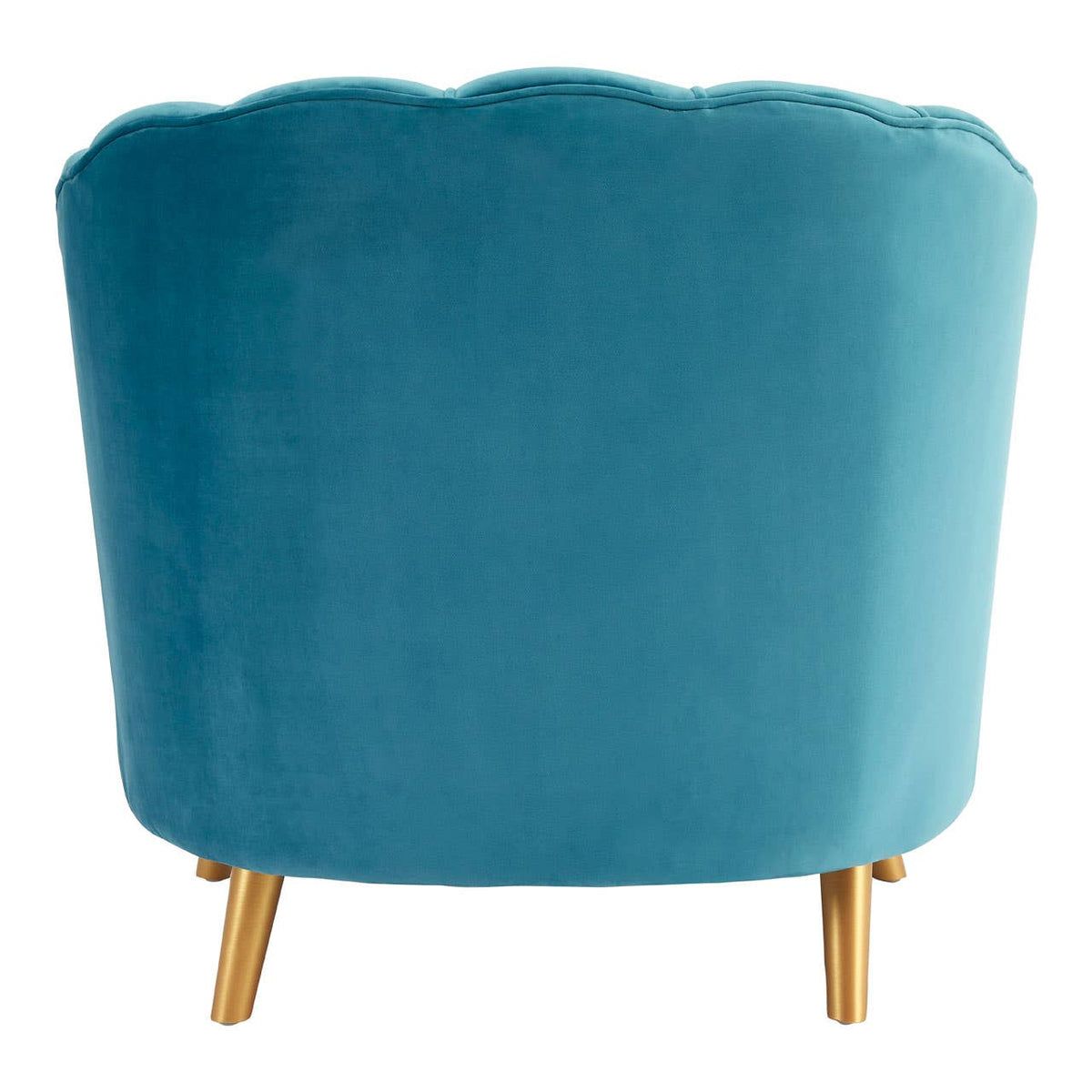 Orlina Blue Velvet Chair With Gold Wood Legs.