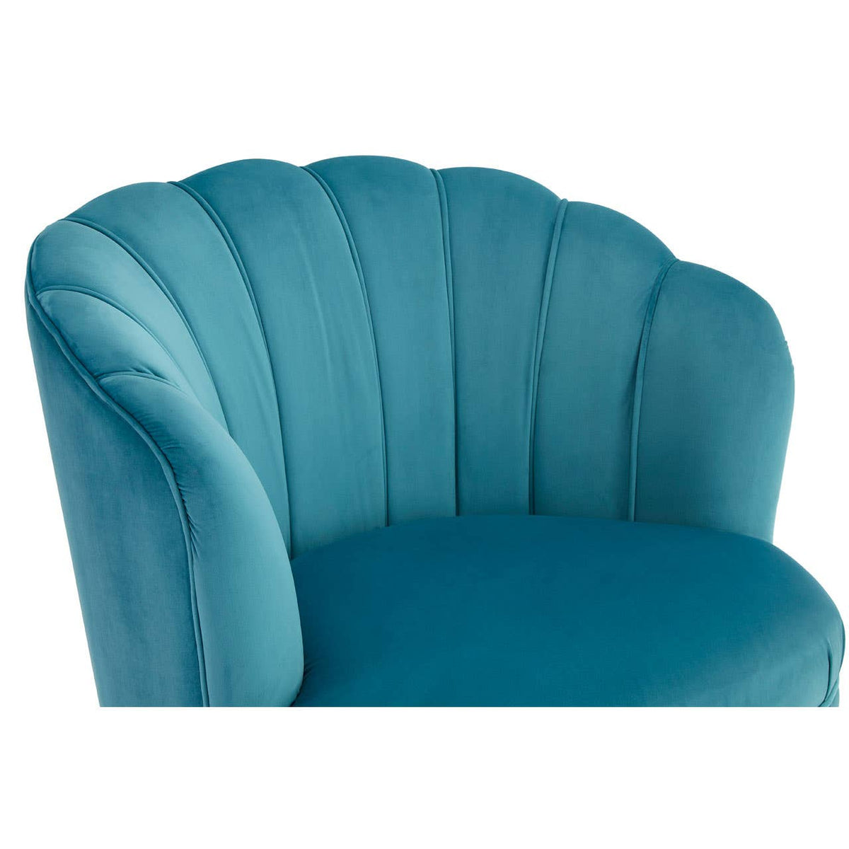 Orlina Blue Velvet Chair With Gold Wood Legs.