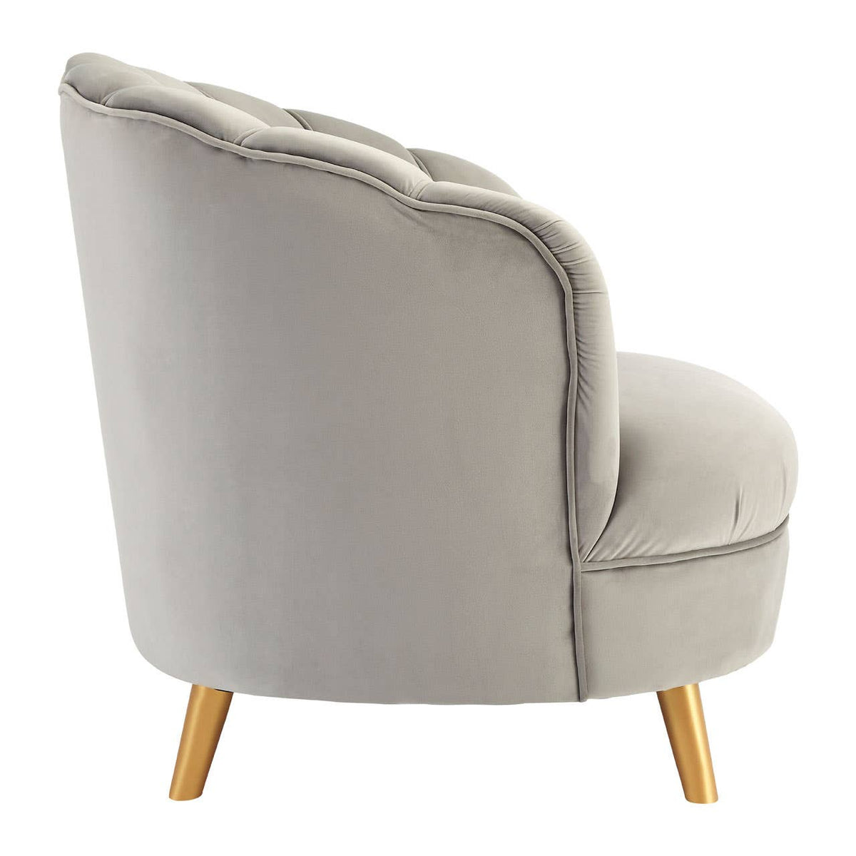 Orlina Grey Velvet Chair With Gold Wood Legs.