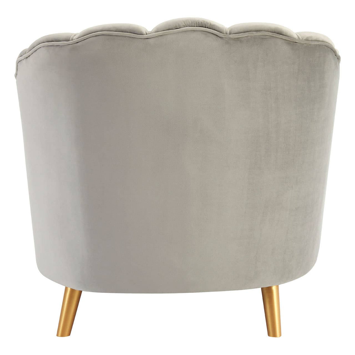 Orlina Grey Velvet Chair With Gold Wood Legs.