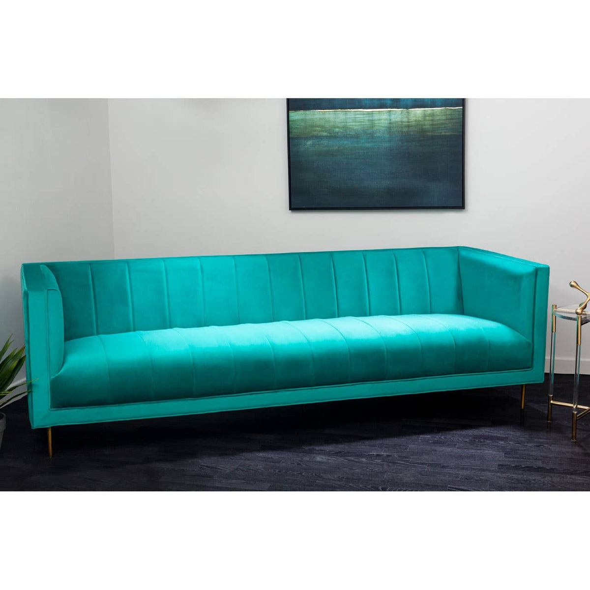 Otylia 3 Seat Green Sofa.