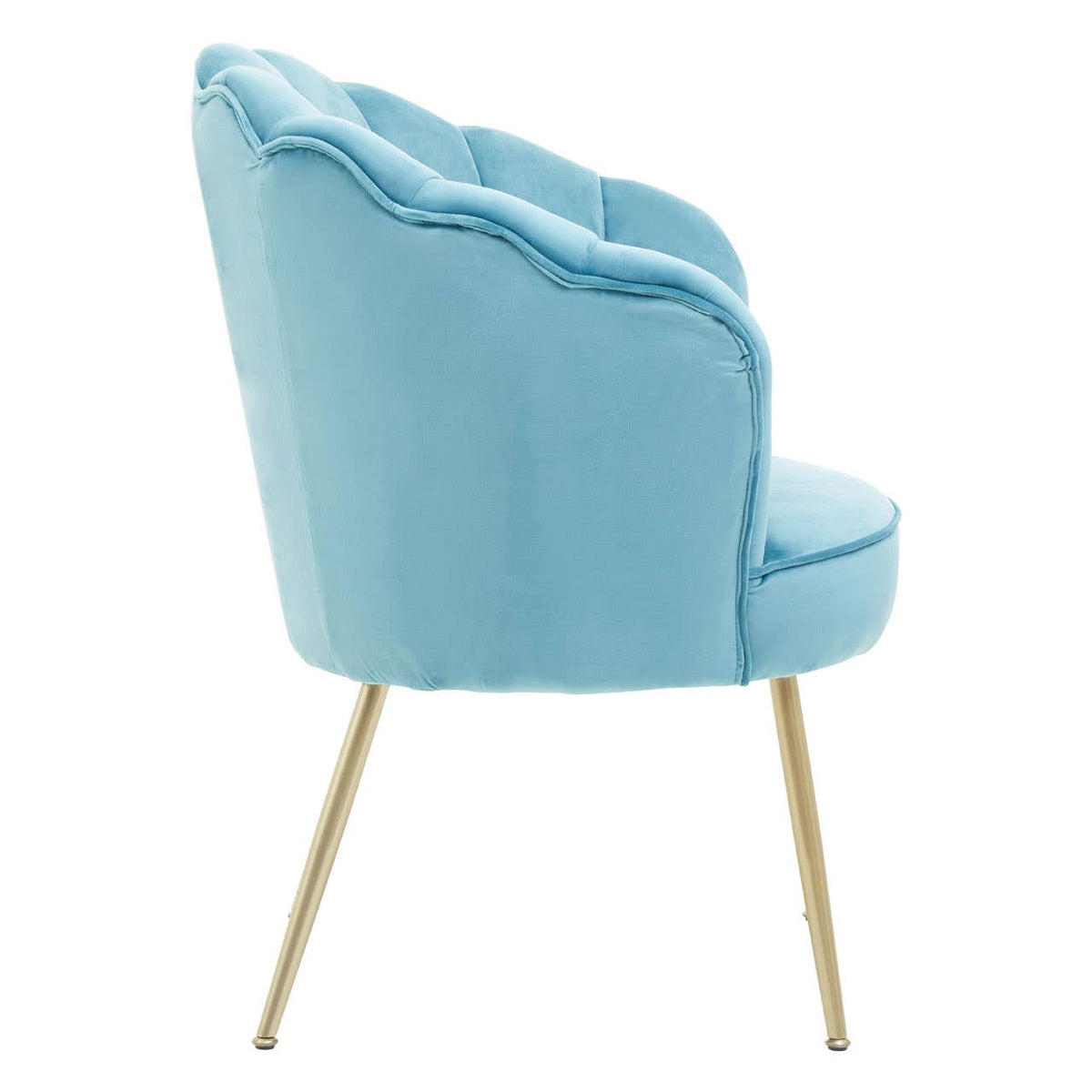 Ovala Aqua Velvet Scalloped Chair.