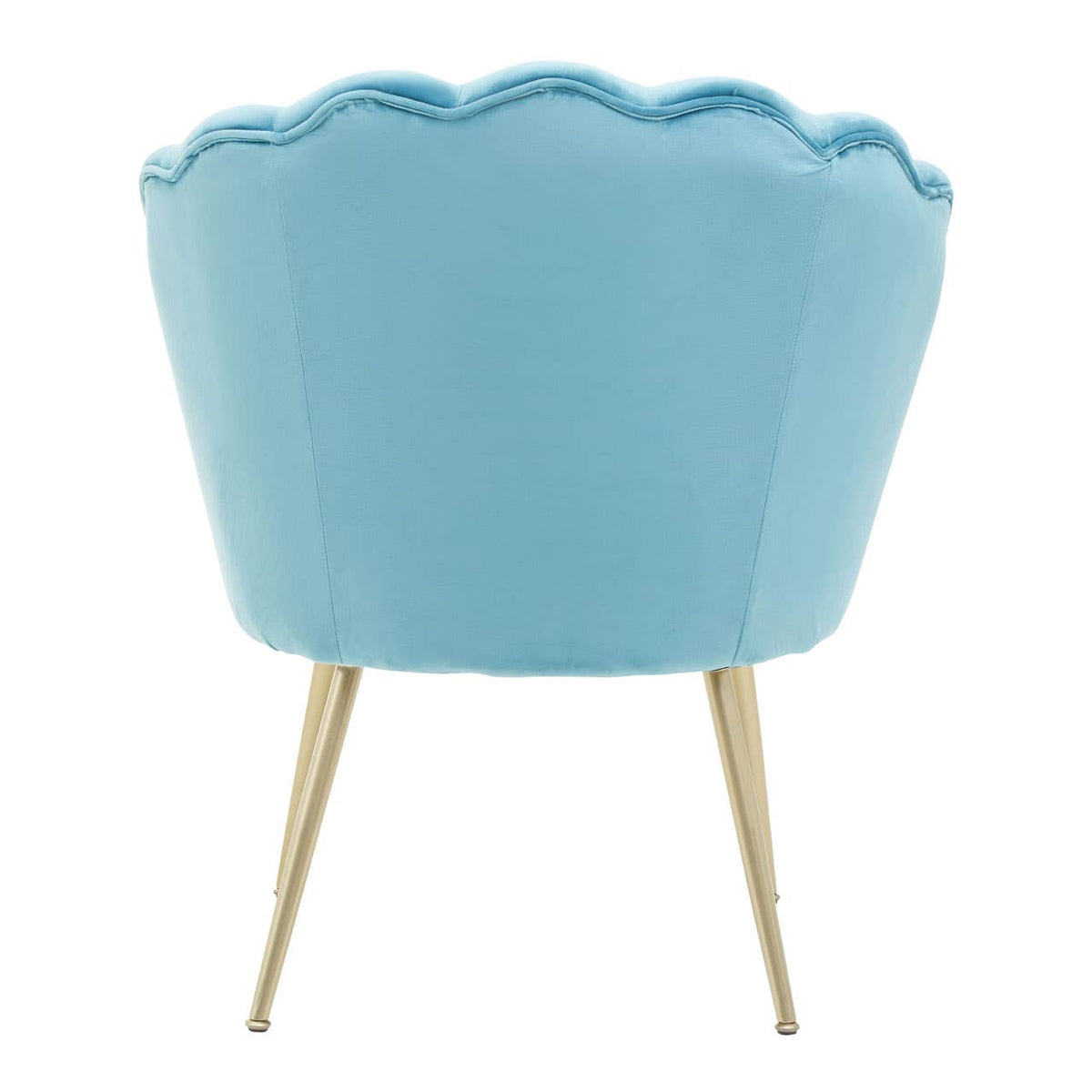 Ovala Aqua Velvet Scalloped Chair.