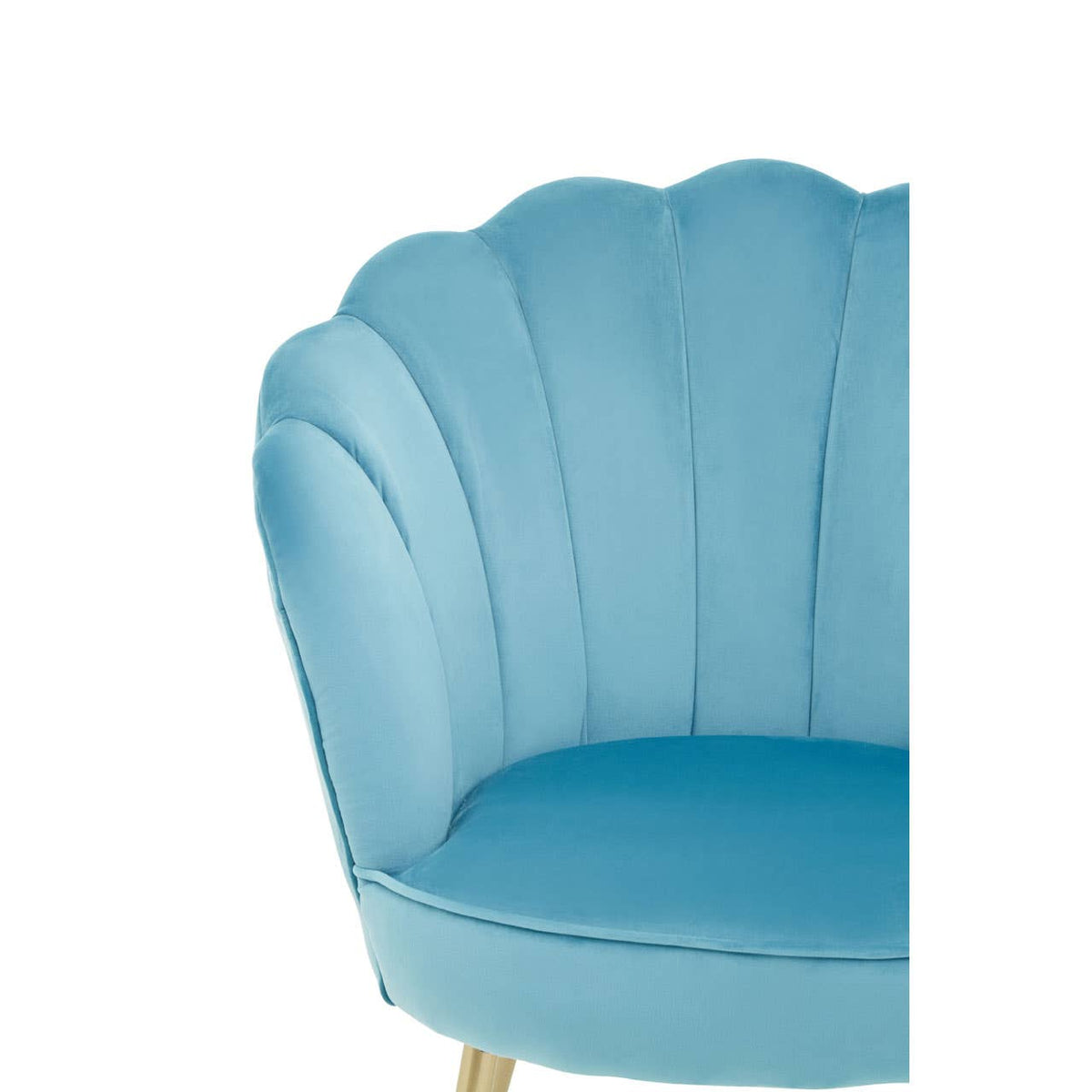 Ovala Aqua Velvet Scalloped Chair.