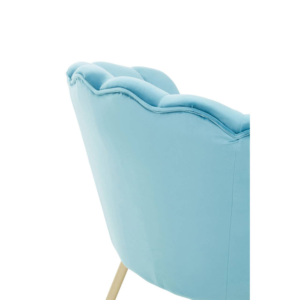 Ovala Aqua Velvet Scalloped Chair.