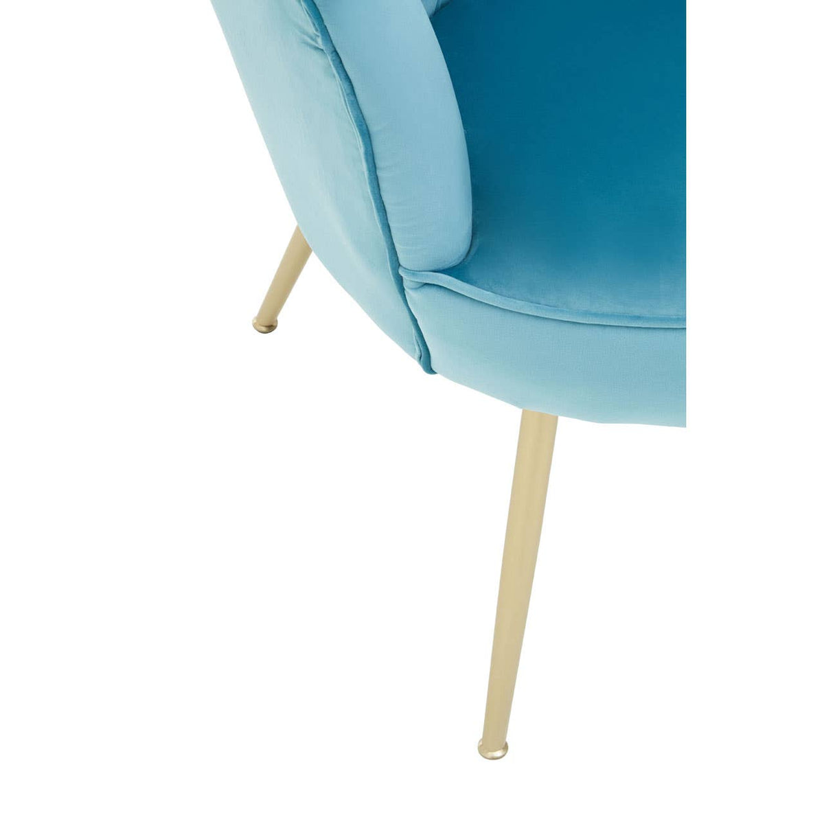 Ovala Aqua Velvet Scalloped Chair.