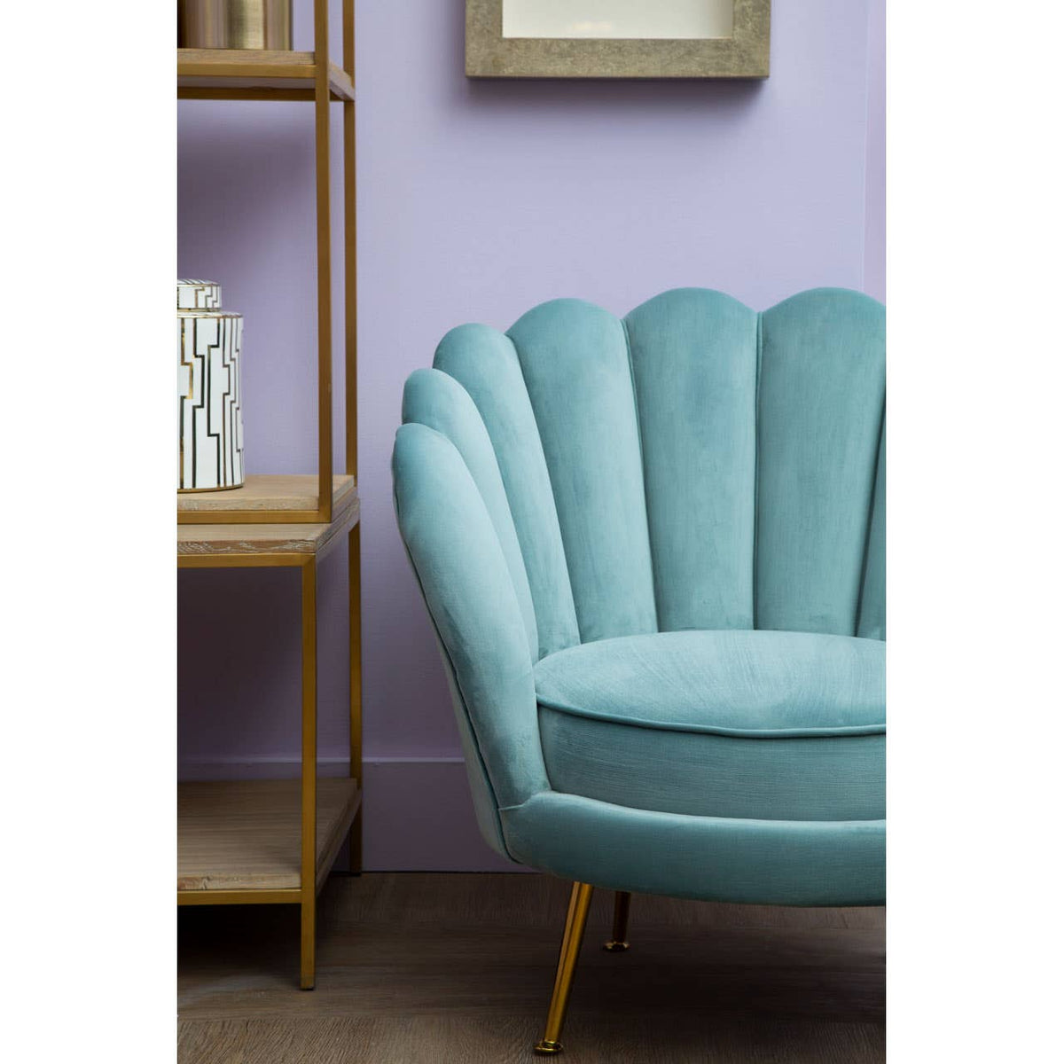 Ovala Blue Scalloped Chair.