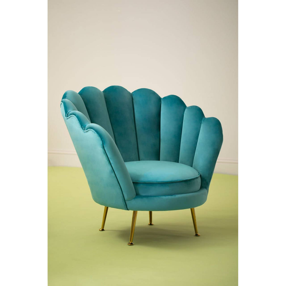 Ovala Blue Scalloped Chair.
