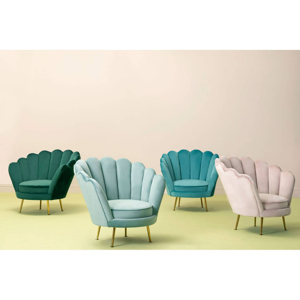 Ovala Blue Scalloped Chair.