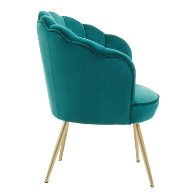 Noosa & Co. Living Ovala Emerald Green Velvet Scalloped Chair House of Isabella UK