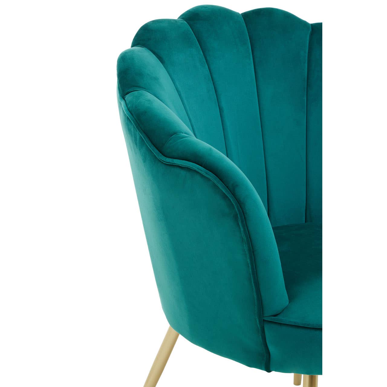 Noosa & Co. Living Ovala Emerald Green Velvet Scalloped Chair House of Isabella UK