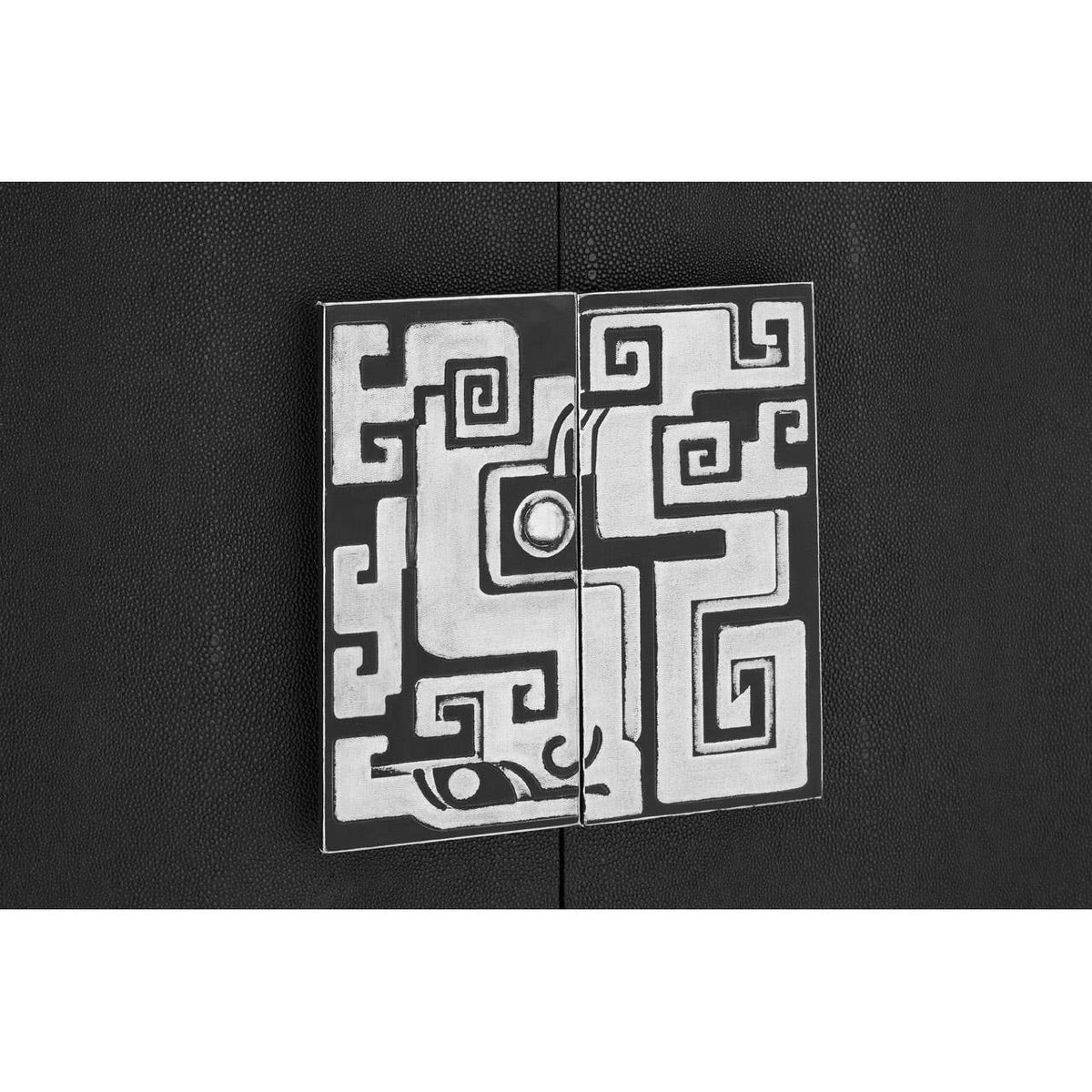 Pacific Black Faux Shark Skin Large Cabinet.