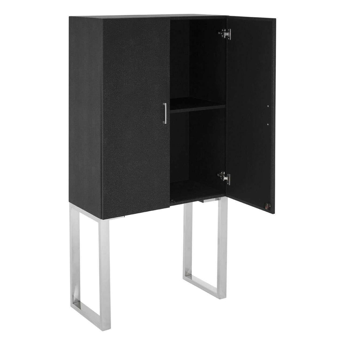 Pacific Black Faux Shark Skin Small Cabinet.