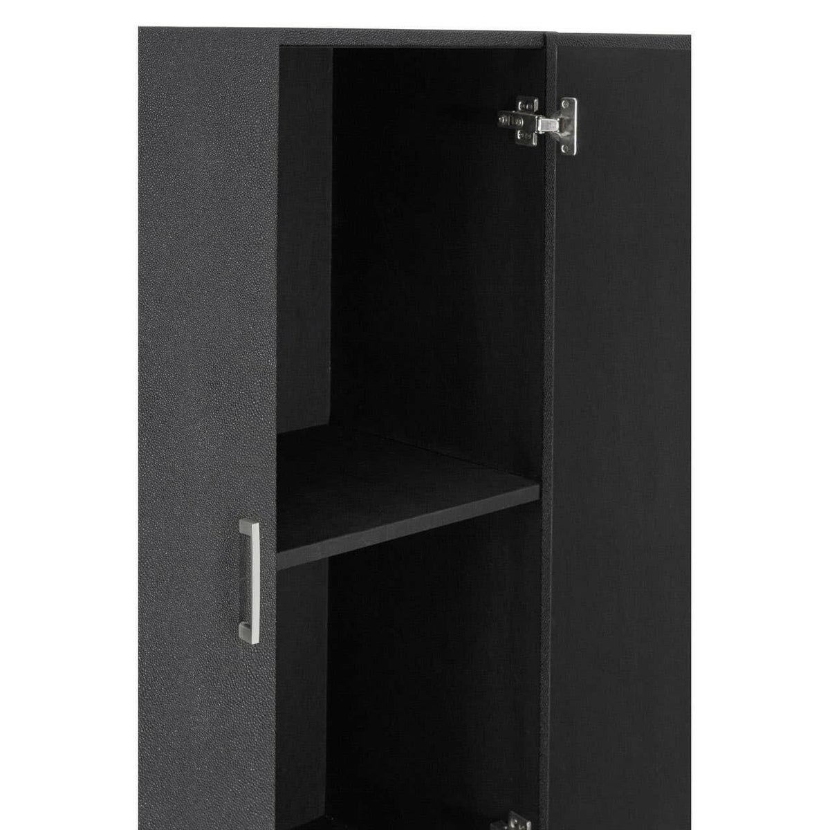 Pacific Black Faux Shark Skin Small Cabinet.