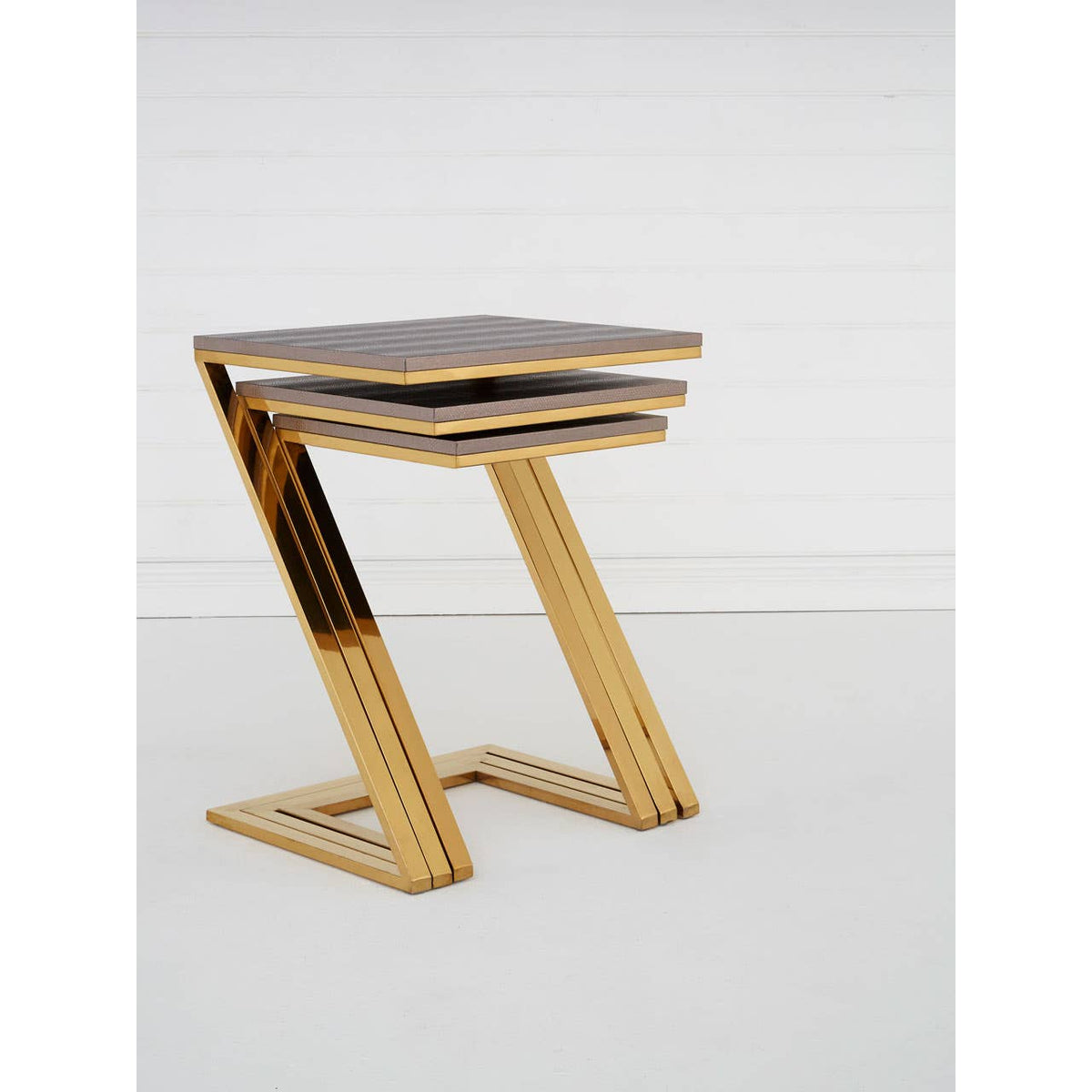 Pacific Faux Snake Skin Nest Of 3 Tables.