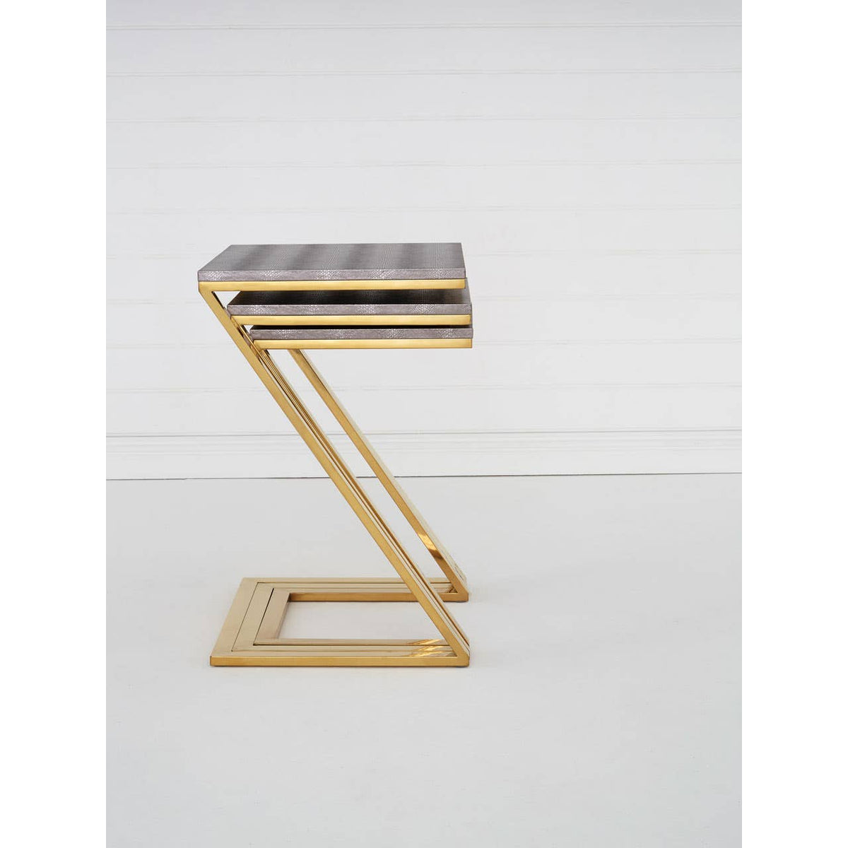 Pacific Faux Snake Skin Nest Of 3 Tables.