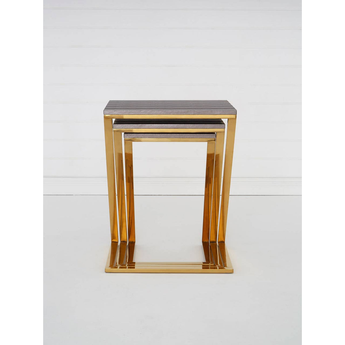 Pacific Faux Snake Skin Nest Of 3 Tables.