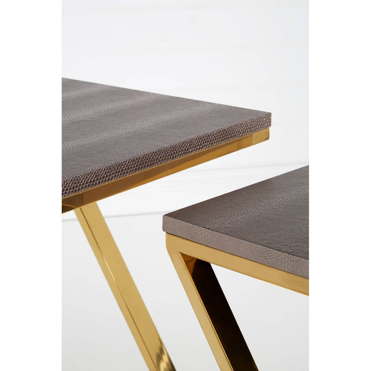 Pacific Faux Snake Skin Nest Of 3 Tables.