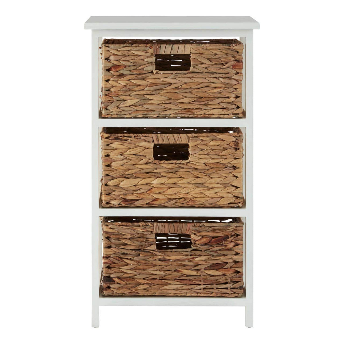 Padstow 3 Drawer White Frame Storage Unit.