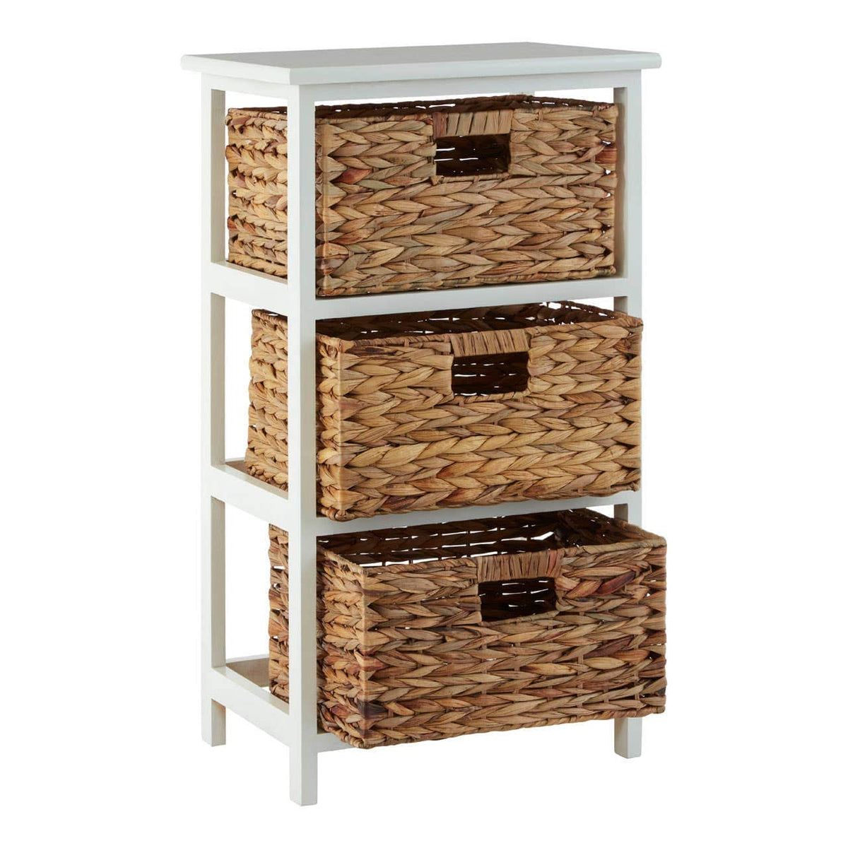 Padstow 3 Drawer White Frame Storage Unit.