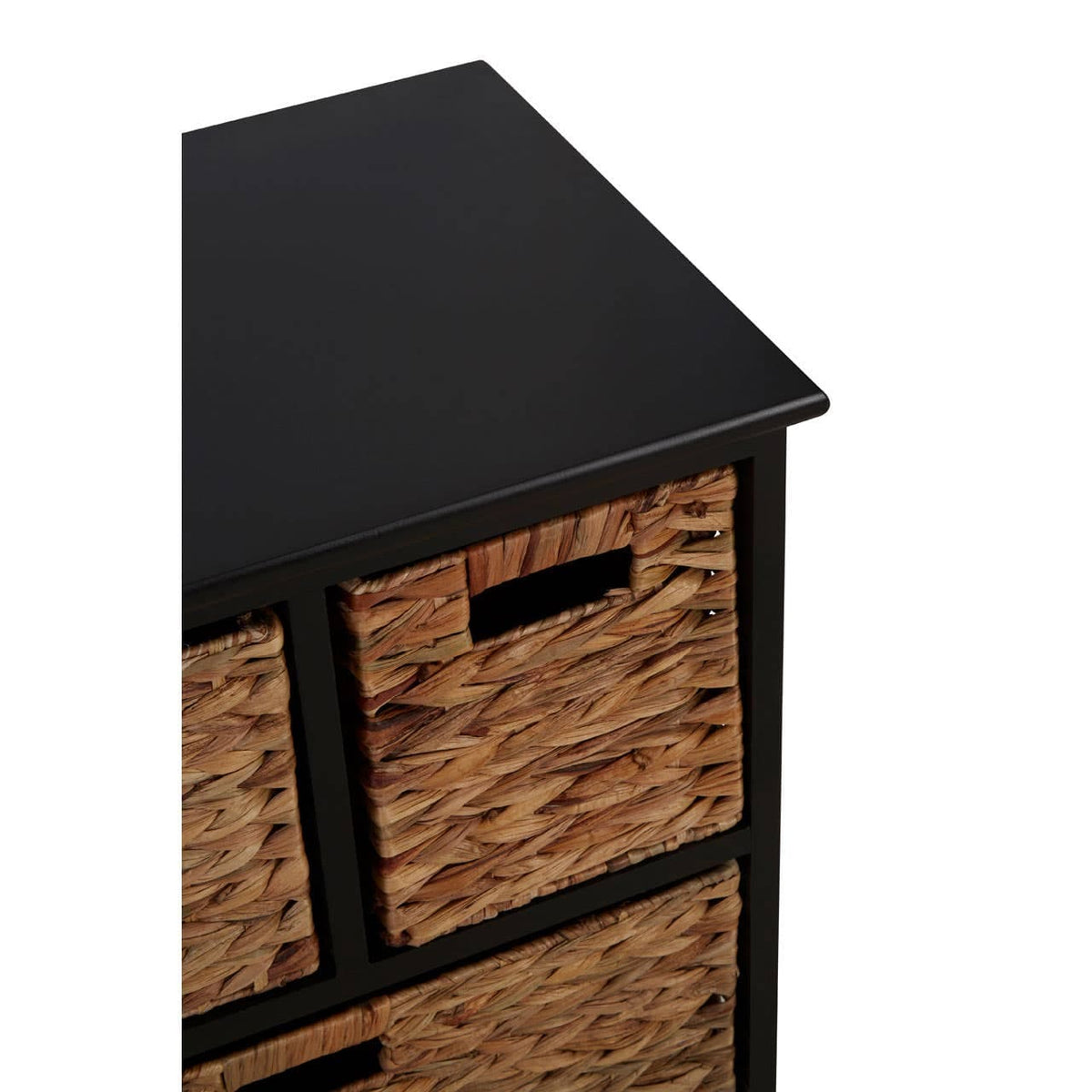 Padstow 6 Drawers Black Frame Storage Unit.