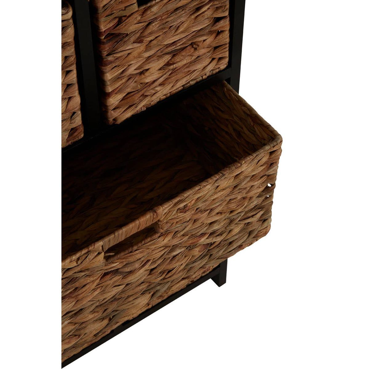 Padstow 6 Drawers Black Frame Storage Unit.