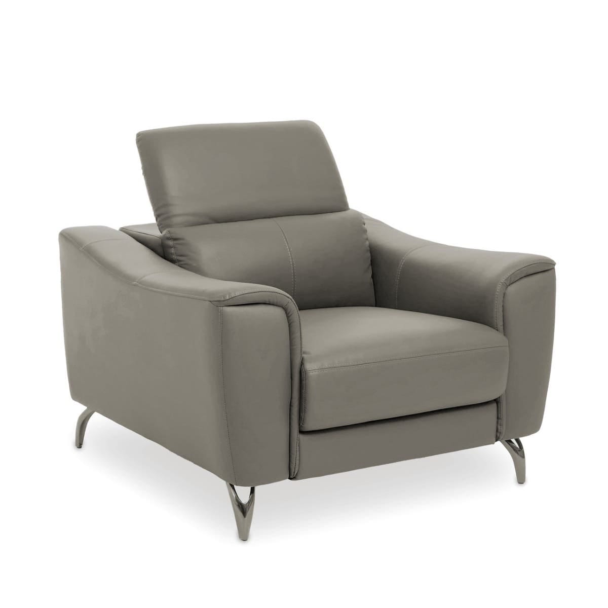 Noosa & Co. Living Padua Grey Finish Leather Armchair House of Isabella UK