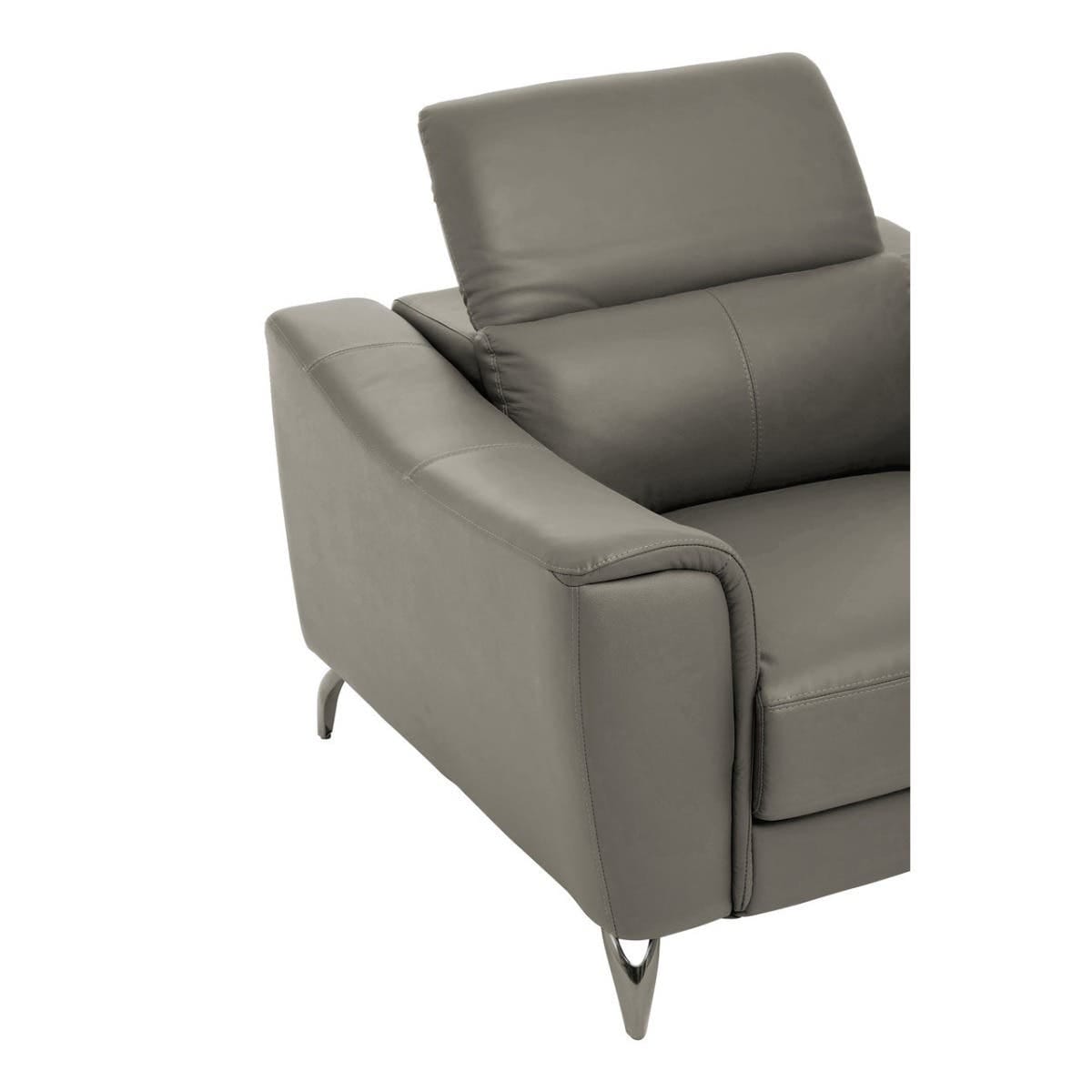 Noosa & Co. Living Padua Grey Finish Leather Armchair House of Isabella UK