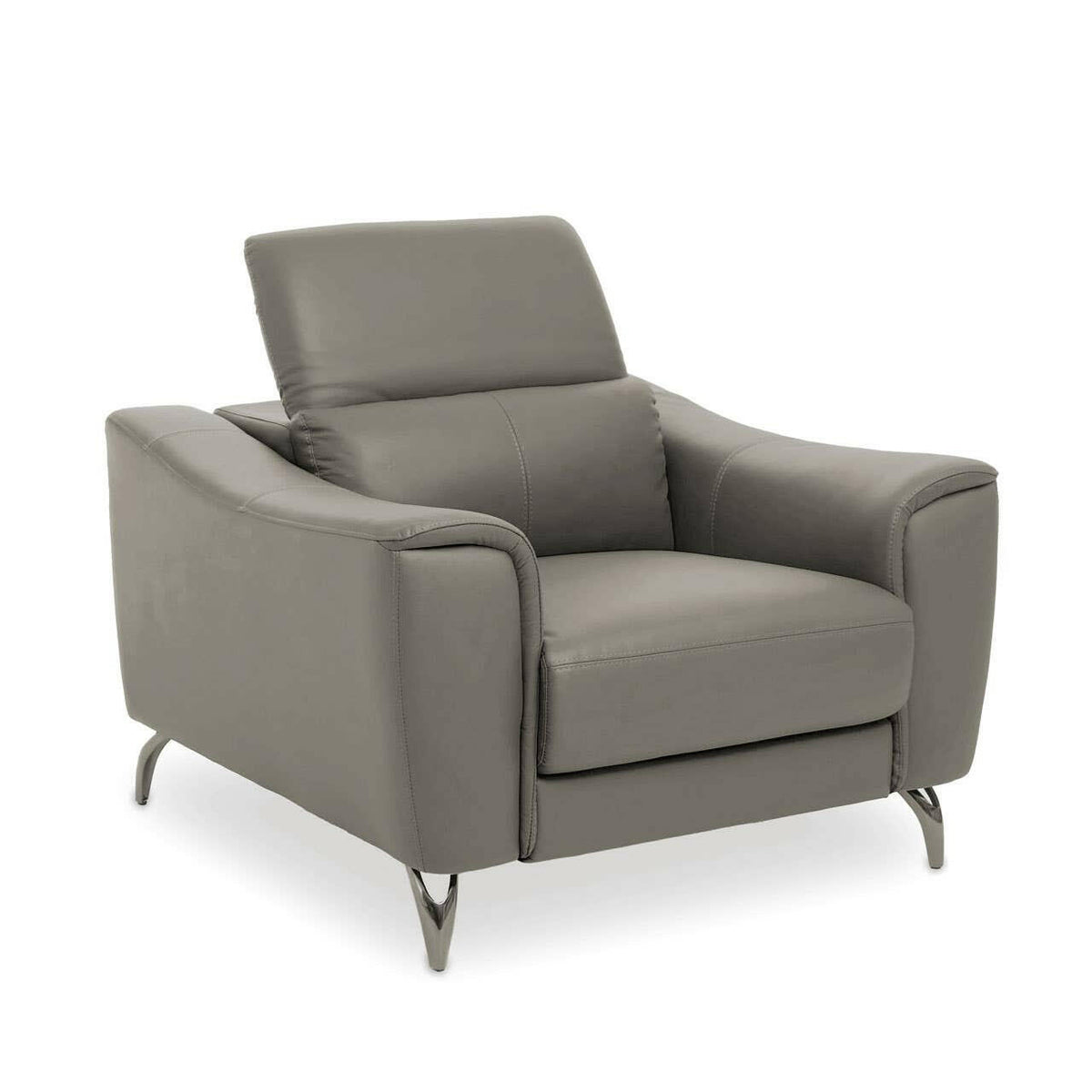 Padua Grey Finish Leather Armchair.
