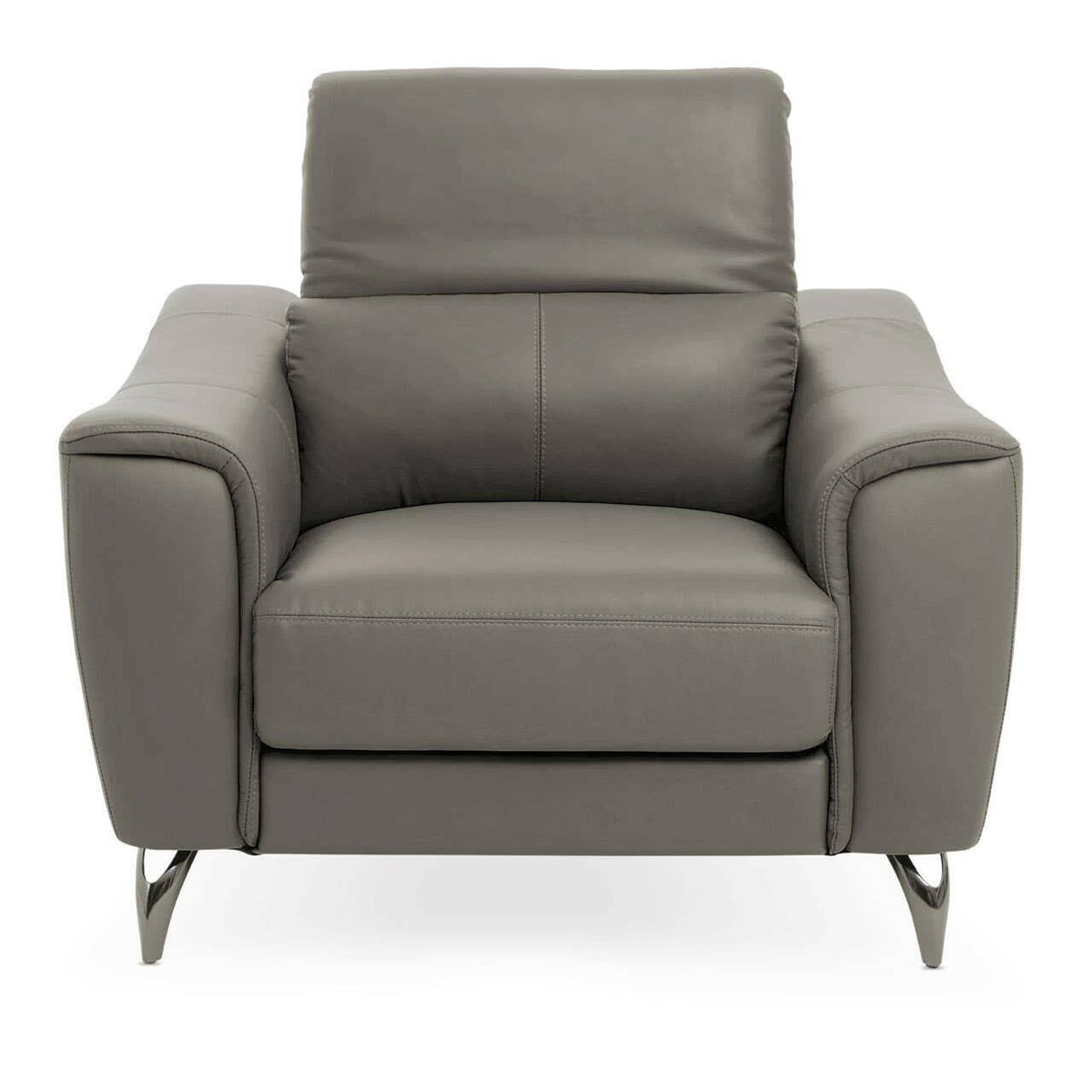 Padua Grey Finish Leather Armchair.