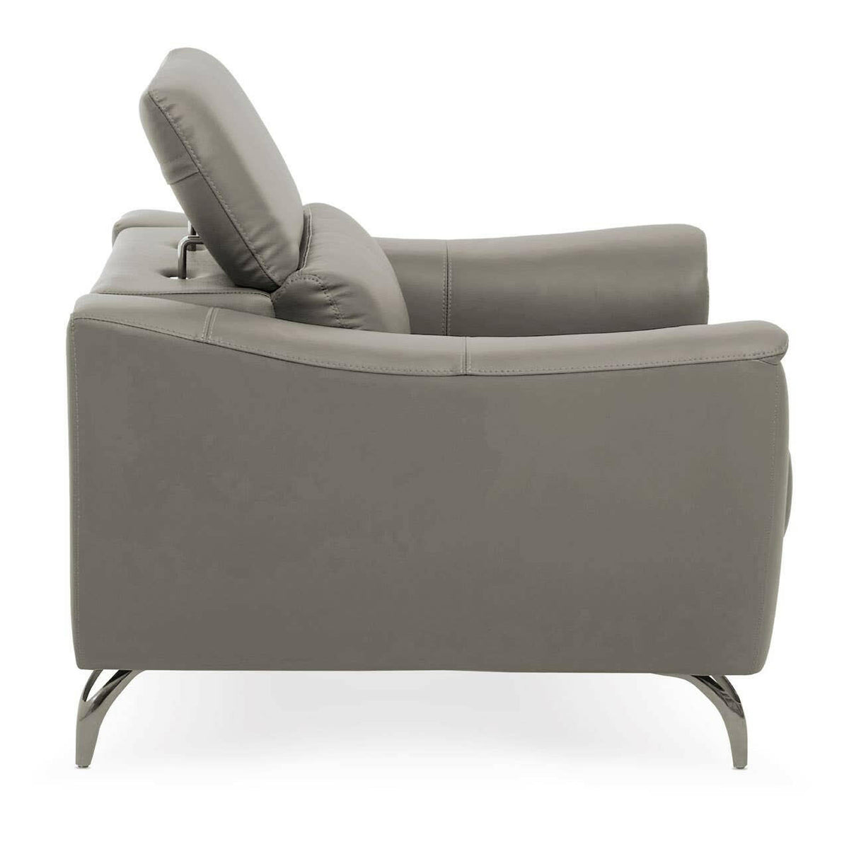 Padua Grey Finish Leather Armchair.