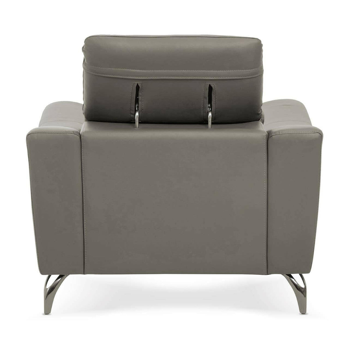 Padua Grey Finish Leather Armchair.