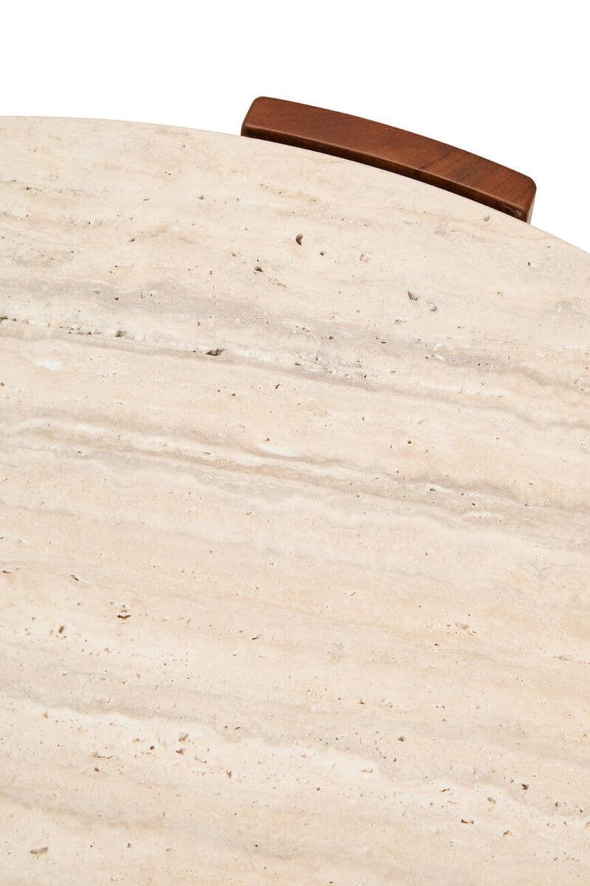 Noosa & Co. Living Palermo Round Travertine Top Large Coffee Table House of Isabella UK