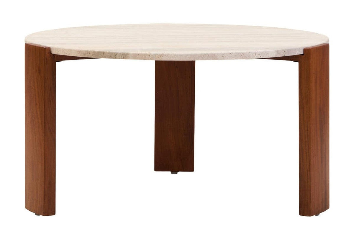 Noosa & Co. Living Palermo Round Travertine Top Large Coffee Table House of Isabella UK