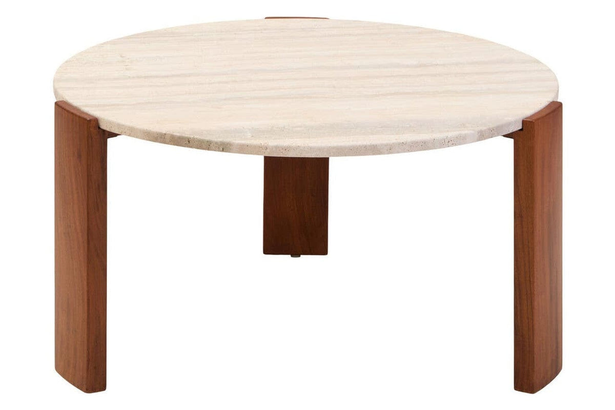 Noosa & Co. Living Palermo Round Travertine Top Large Coffee Table House of Isabella UK