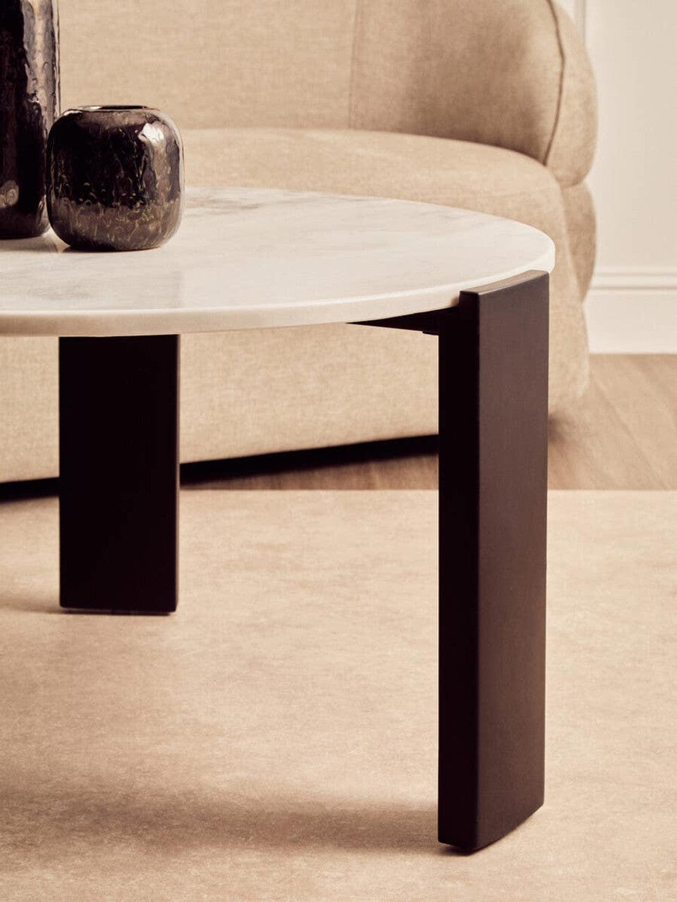 Noosa & Co. Living Palermo Round White Marble Top Large Coffee Table House of Isabella UK