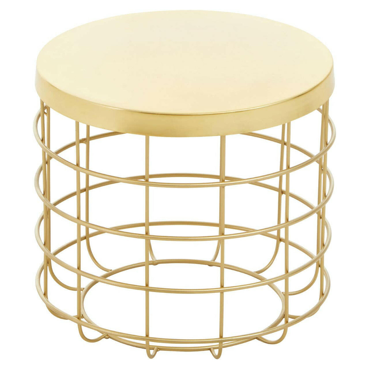 Pali Gold Iron Round Side Table.