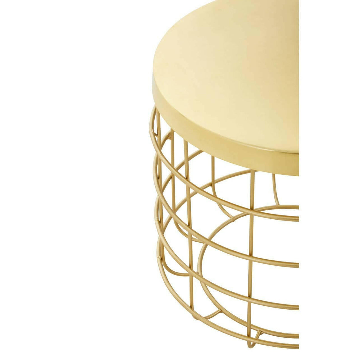 Pali Gold Iron Round Side Table.