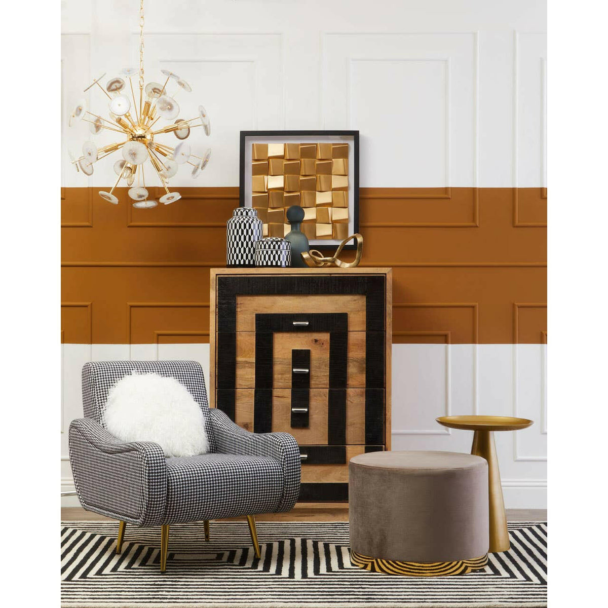 Pali Gold Round Side Table.